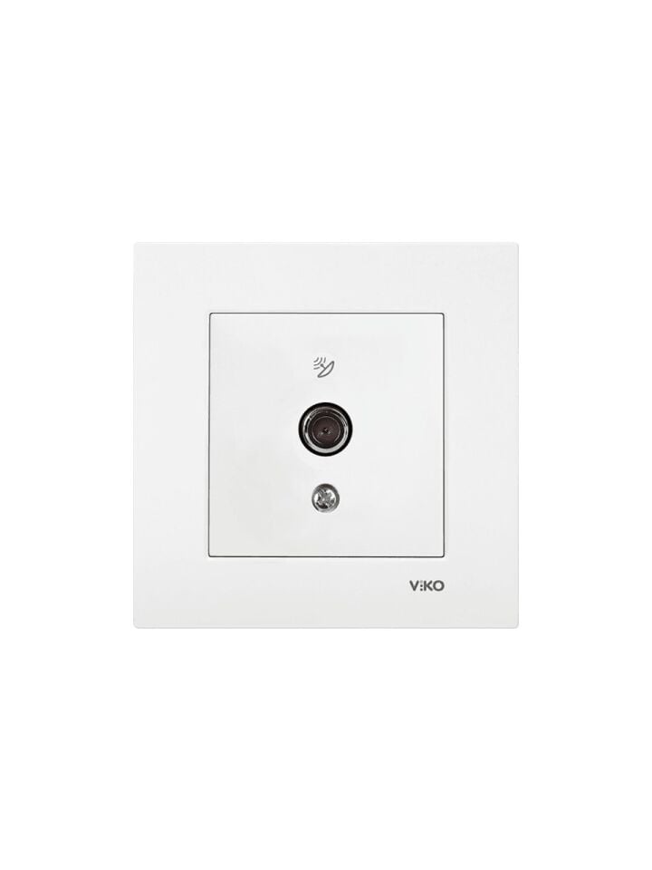 Viko-Karre-Uydu-Prizi-F-Konnektörlü-Geçişli-10DB-Beyaz-90967038
