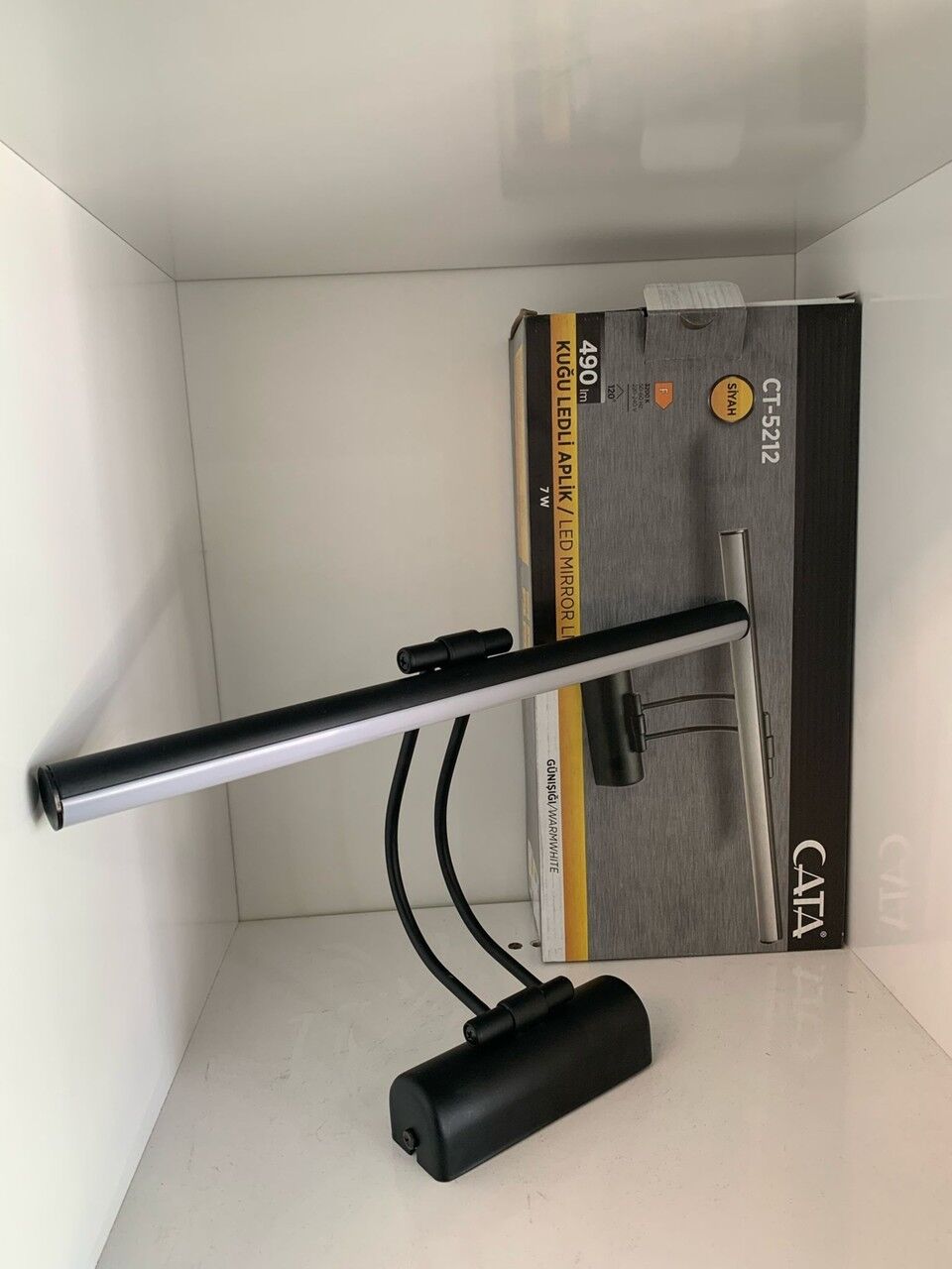 Cata  7W Kuğu Ledli Tablo Apliği -  6400K Beyaz - Siyah Kasa