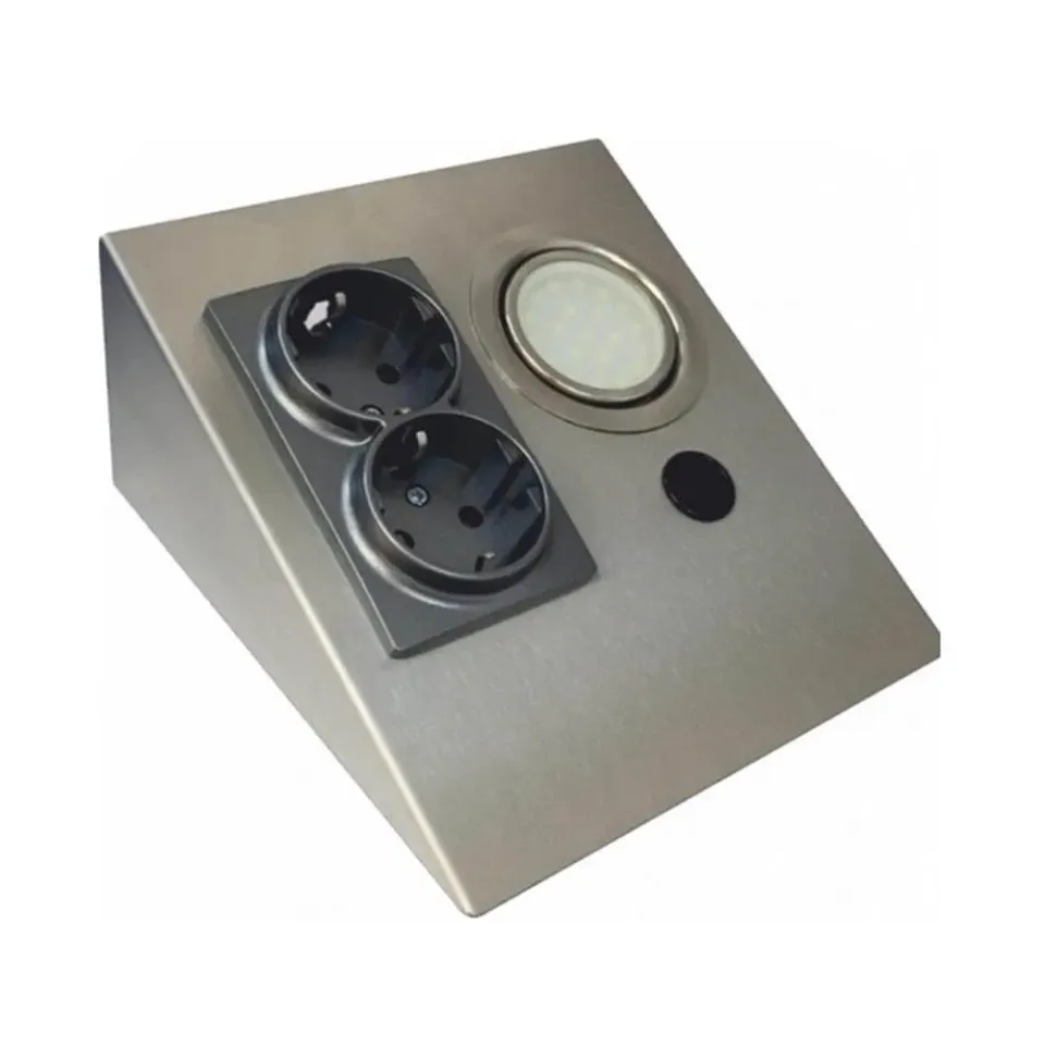 Cata 5W İnox Tezgah Altı 2'li Priz ve Spot Armatür Beyaz