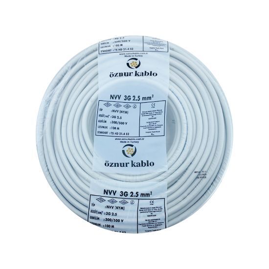 Öznur Antigron 3x2.5 NYM Kablo NVV - Güvenilir Elektrik İletimi için İdeal Seçim