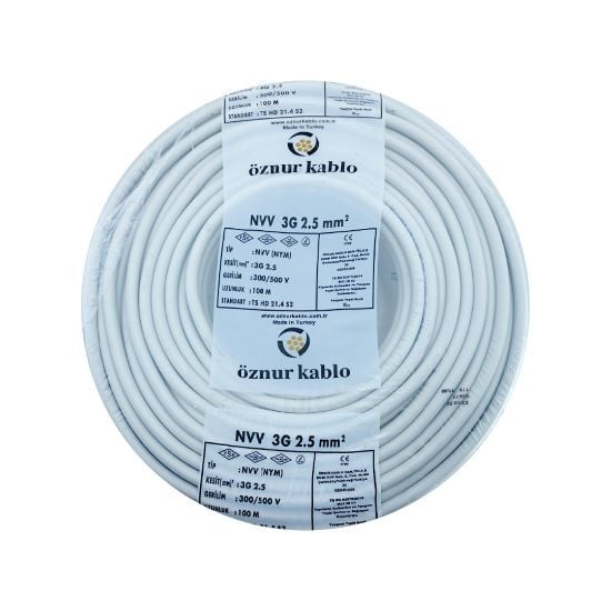 Öznur Antigron 3x2.5 NYM Kablo NVV - Güvenilir Elektrik İletimi için İdeal Seçim
