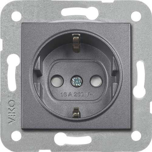 Viko Artline Novella Füme Topraklı Priz Kapağı Çocuk Korumalı (Mekanizma Hariç)