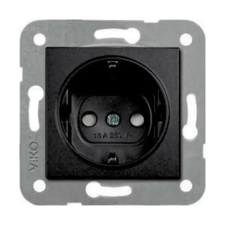 Viko Artline Novella Siyah Topraklı Priz Kapağı Çocuk Korumalı (Mekanizma Hariç)