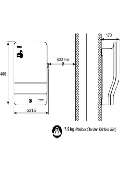 Schneider Electric Schneider Evlink Wallbox 22KW/32A Kablolu T2 Soket Araç Şarj İstasyonu EVH2S22P0CK