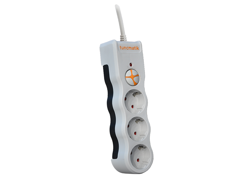 Tunçmatik PowerSurge 3'lü Akım Korumalı Priz – Beyaz, 1.5 Metre Kablolu