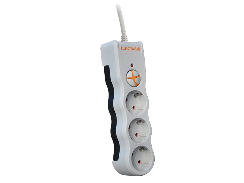 Tunçmatik PowerSurge 3'lü Akım Korumalı Priz – Beyaz, 1.5 Metre Kablolu