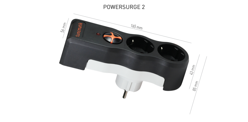 Tunçmatik PowerSurge 2'li Akım Korumalı Priz – 1050 Joule, Siyah