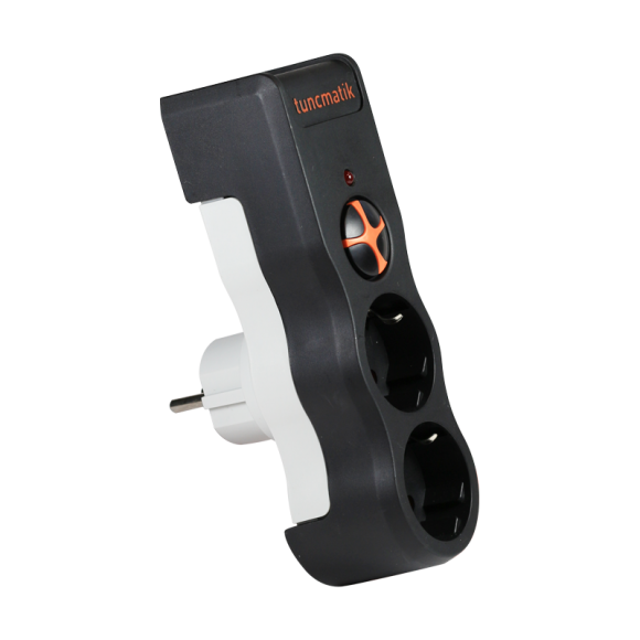 Tunçmatik PowerSurge 2'li Akım Korumalı Priz – 1050 Joule, Siyah