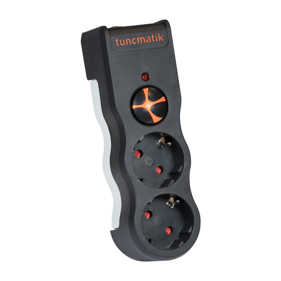 Tunçmatik PowerSurge 2'li Akım Korumalı Priz – 1050 Joule, Siyah