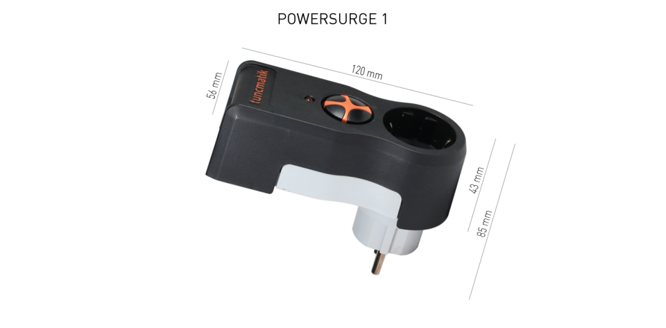 Tunçmatik PowerSurge 1’li Akım Korumalı Priz – Siyah