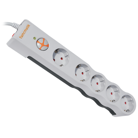 Tunçmatik PowerSurge 5’li Akım Korumalı Priz – 1050 Joule, Beyaz, 1.5 Metre