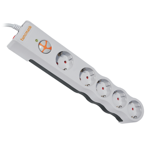 Tunçmatik PowerSurge 5’li Akım Korumalı Priz – 1050 Joule, Beyaz, 1.5 Metre
