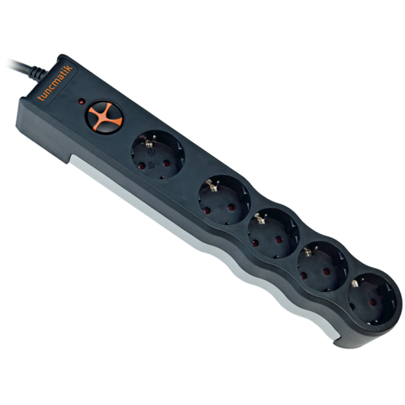 Tunçmatik PowerSurge 5’li Akım Korumalı Priz – 1050 Joule, Siyah, 1.5 Metre