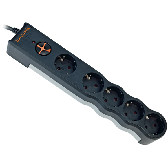Tunçmatik PowerSurge 5’li Akım Korumalı Priz – 1050 Joule, Siyah, 1.5 Metre