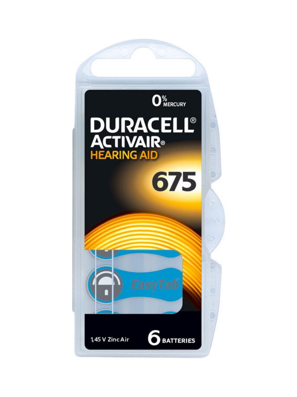 Duracell No:675 İşitme Cihazı Pili – 6’lı Paket