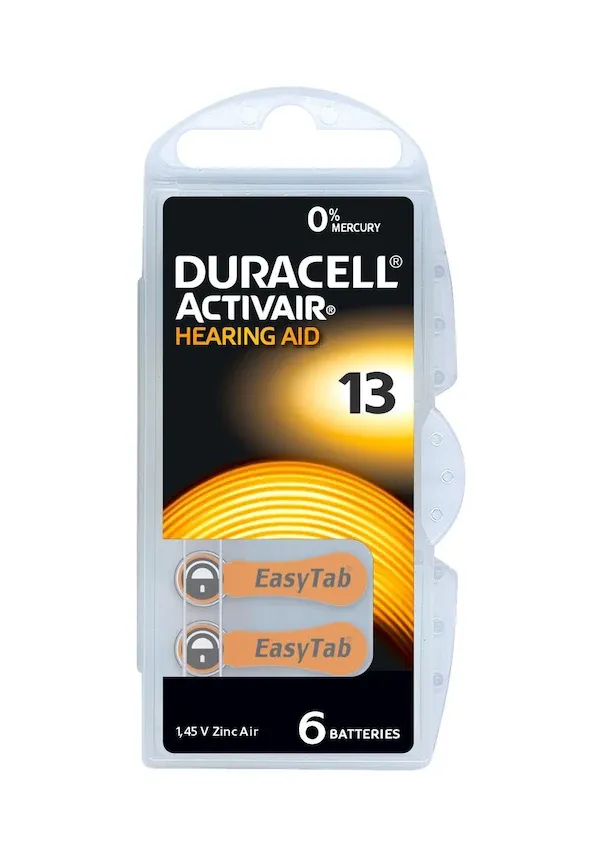 Duracell No:13 İşitme Cihazı Pili – 6’lı Paket