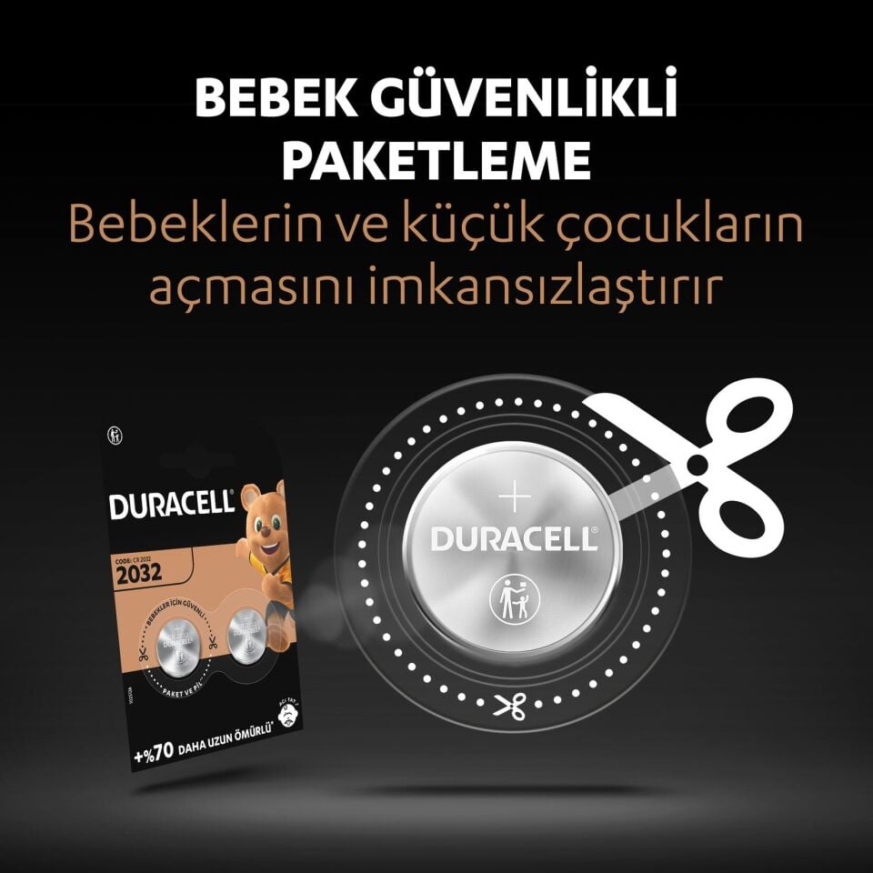 Duracell CR2032 Lityum Düğme Pil – 3V, 1’li Paket