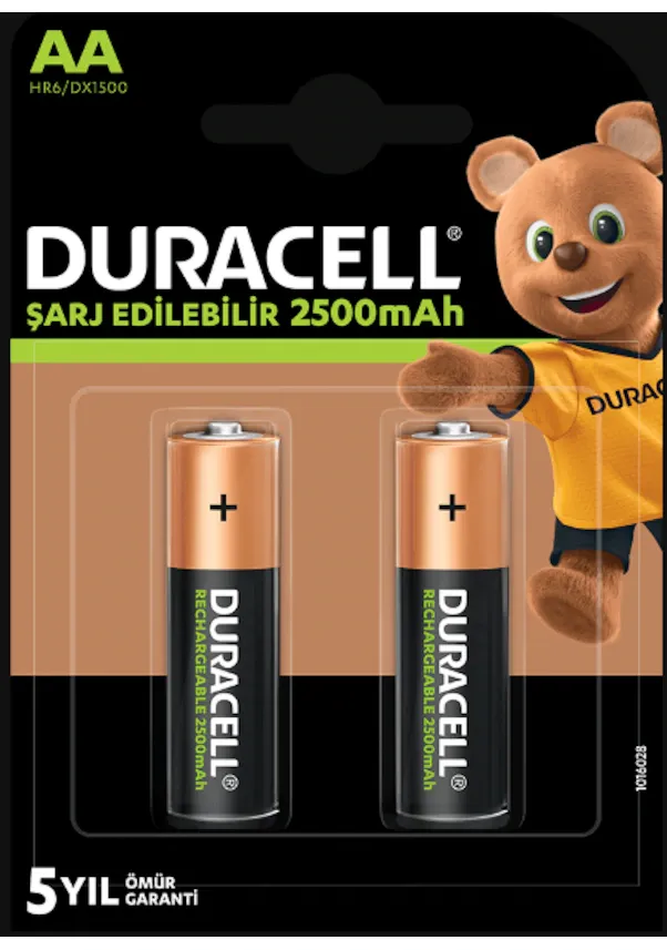 Duracell AA 2500 mAh Şarjlı Pil – 2’li Paket