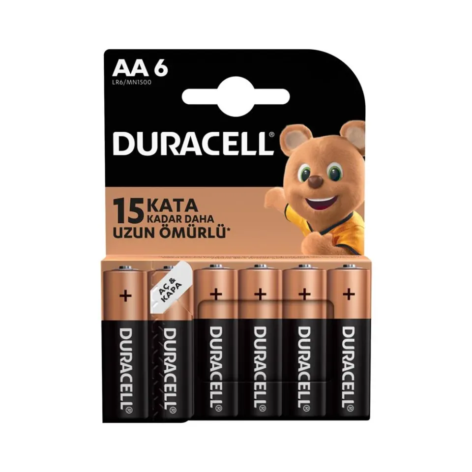Duracell Basic AA Kalem Pil – 6’lı Paket