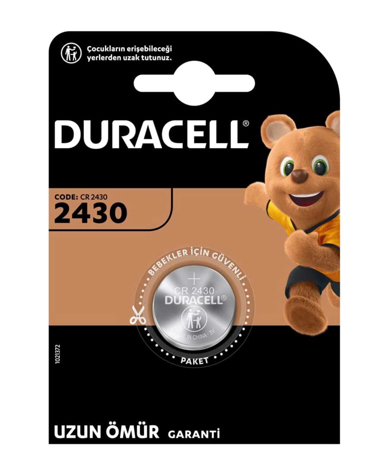Duracell CR2430 Lityum Düğme Pil – 3V, Tekli Paket