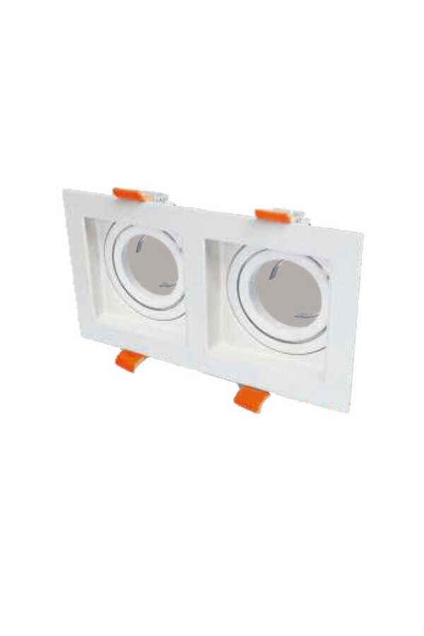 Cata CT-5237 Pars 2'li Kare Spot Armatür – Beyaz Kasa