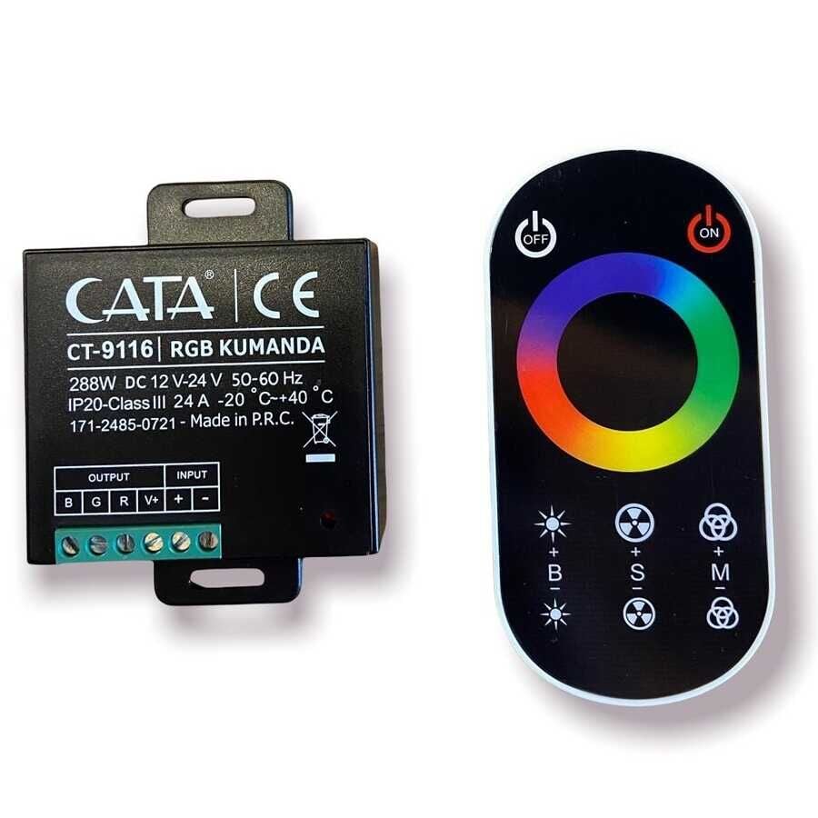 Cata CT-9116 24A 288W Siyah RGB Şerit LED Kumanda – Profesyonel, Süper İnce Tasarım