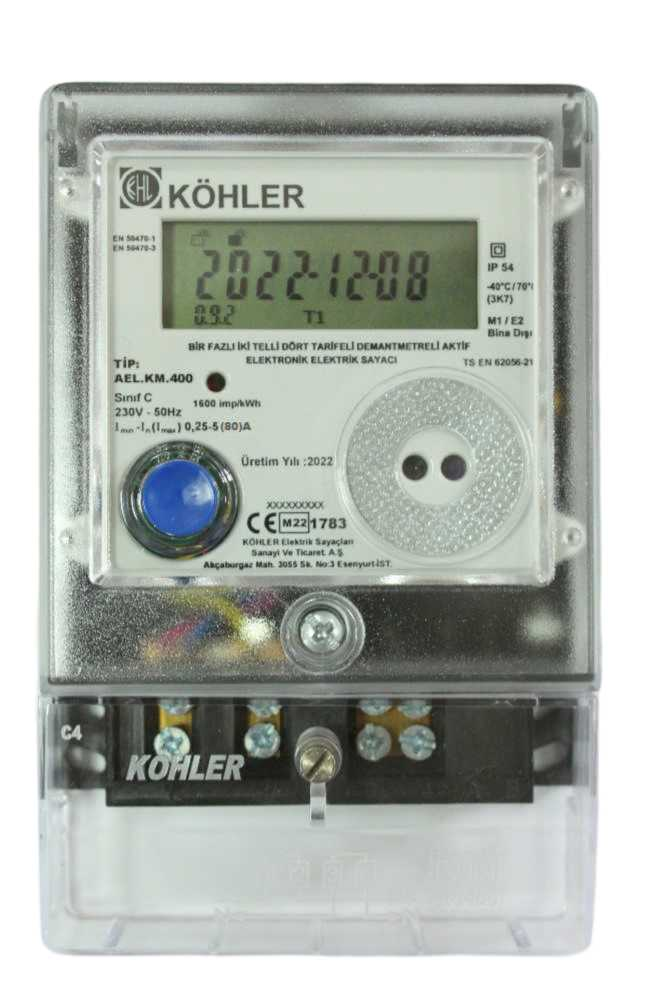 Kohler AEL.MF.12 Monofaze Dijital Elektrik Sayacı