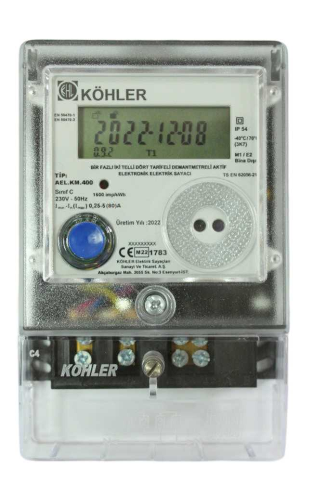 Kohler AEL.MF.12 Monofaze Dijital Elektrik Sayacı