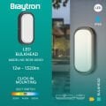 Braytron IP65 12W 3CCT Siyah Nemliyer Armatür