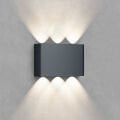 Braytron Vector LED Duvar Armatürü – 6×1W, 3CCT Ayarlanabilir, IP65, Gri