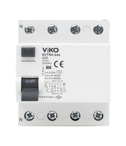 Kaçak Akım Koruma Rölesi AC Tip 30mA 4 Kutup 40A