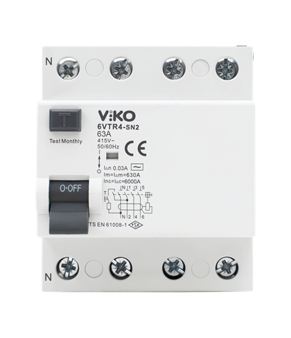 Kaçak Akım Koruma Rölesi AC Tip 30mA 4 Kutup 63A