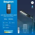 Braytron Solar 100W LED Sokak Armatürü 6500K IP65 Hareket Sensörlü Güneş Enerjili Aydınlatma