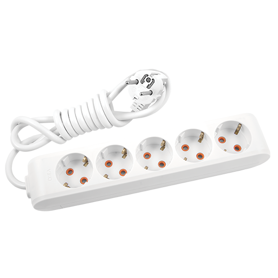 Viko Multi-Let 5'li Topraklı Grup Priz 1 Metre Beyaz Çocuk Korumalı