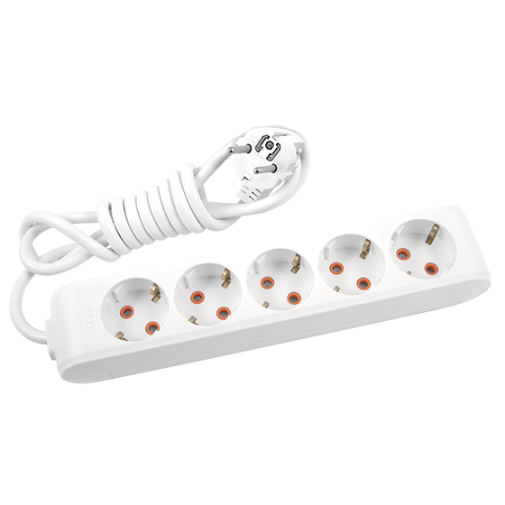 Viko Multi-Let 5'li Topraklı Grup Priz 5 Metre Beyaz Çocuk Korumalı