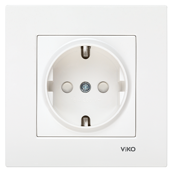 Viko Karre/Meridian Beyaz Topraklı Priz Çocuk Korumalı (Çerçeve Hariç)